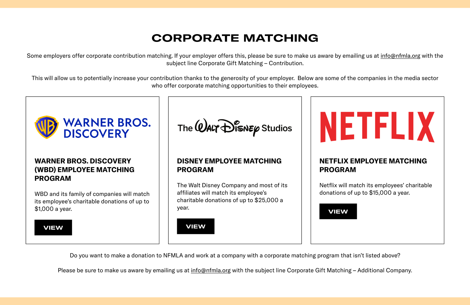The redesigned corporate giving section