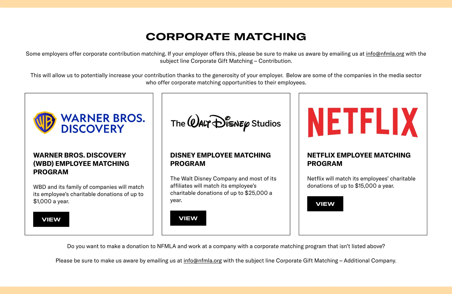 The redesigned corporate giving section